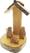 Mini Presepe In Legno D'ulivo, Natività, Pastori Pirografati A Mano, Artigianale, Natale Fiartwood