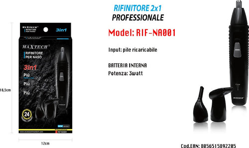 Mini Rasoio Elettrico Uomo Barba Peli Naso Ricaricabile 3in1 Viaggio 3w Rif-na001 Salute e cura della persona/Rasatura epilazione e rimozione peli/Rasoi elettrici/Rasoi maschili/Rasoi a lamina Trade Shop italia - Napoli, Commerciovirtuoso.it