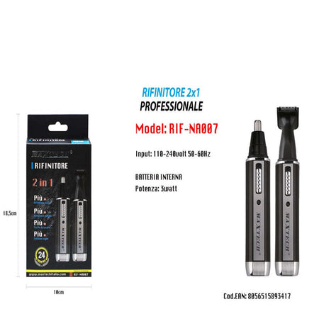 Mini-Rasoio-Ricaricabile-2in1-Rifinitore-Peli-Naso-Barba-Portatile-3w-Rif-na007
