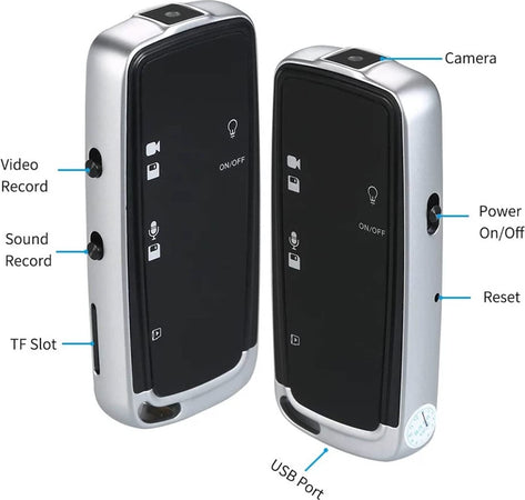 Mini-Registratore-Vocale-Con-Videocamera,-Dispositivo-Di-Registrazione-Digitale-Per-Riunioni-Intervista-Università.-Videocamera-Nascosta-Finto-Portachiavi-Microcamera-Spia