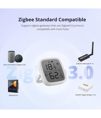 Mini Sensore Temperatura Umidità Termometro Igrometro Display Lcd Sonoff Snzb-02d
