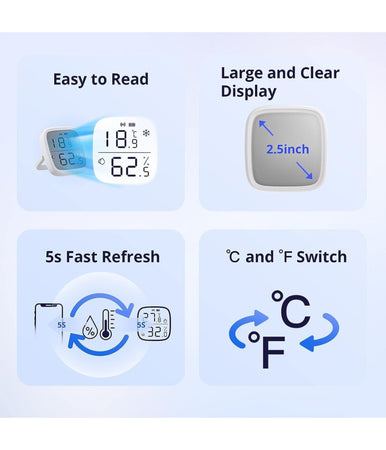 Mini Sensore Temperatura Umidità Termometro Igrometro Display Lcd Sonoff Snzb-02d