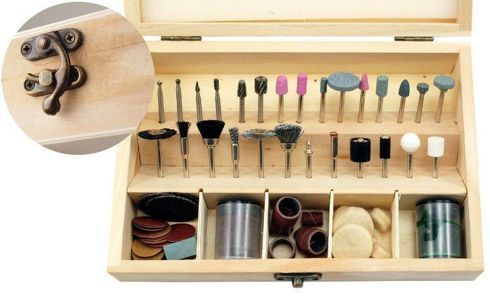 MINI SET DI PIETRE PER LEVIGATURA 100 PEZZI CON CUSTODIA IN LEGNO BEAST