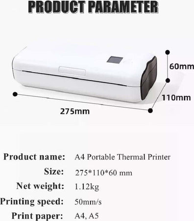 Mini Stampante Termica Wireless Portatile Multifunzione A4 Usb Bluetooth Q-a4bt Commercio Industria e Scienza/Forniture per imballaggio e spedizione/Etichette ed etichettatrici/Etichettatrici/Stampanti etichette termiche fisse Trade Shop italia - Napoli, Commerciovirtuoso.it