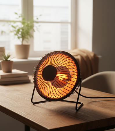 Mini Stufa Alogena Elettrica Riscaldamento Da Scrivania 200w Eco Class