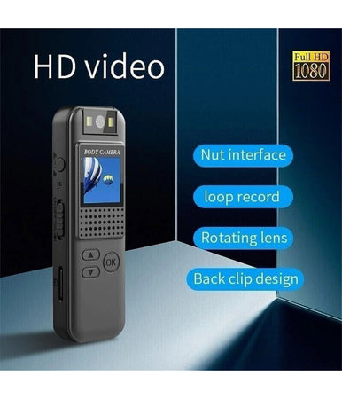 Mini Telecamera Spia Lcd Con Lente Girevole Con Visione Notturna Bodycam Full Hd