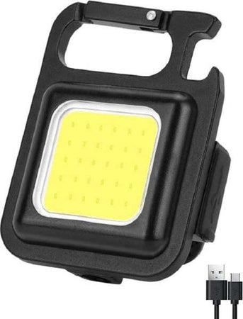 Mini-Torcia-Portatile-Cob-Ricaricabile-Portachiavi-Multifunzione-Emergenza-Pesca