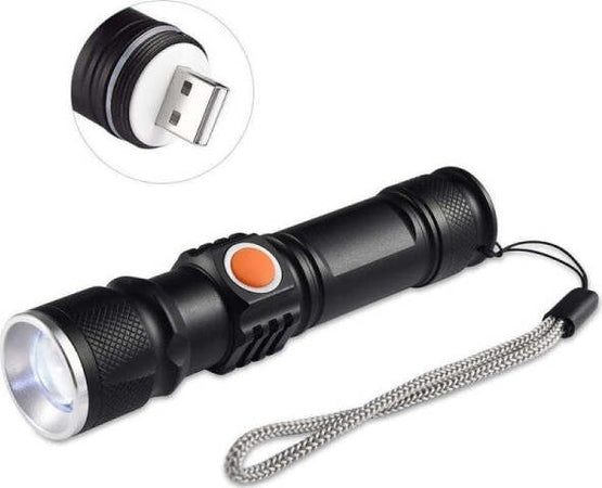 Mini-Torcia-T6-Led-Tascabile-Cree-Zoom-3-Modalità-Ricaricabile-Usb-Elettrica