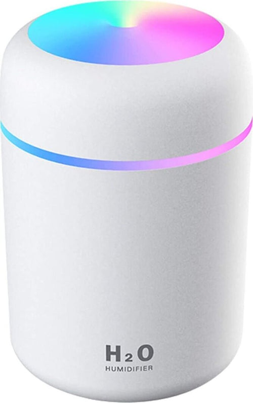 Mini Umidificatore da Scrivania per Auto Ufficio Camera da Letto Spegnimento Automatico 2 Modalità Nebulizzazione Silenzioso Bianco USB