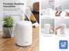 Mini Umidificatore da Scrivania per Auto Ufficio Camera da Letto Spegnimento Automatico 2 Modalità Nebulizzazione Silenzioso Bianco USB