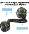 Mini Ventilatore Elettrico Auto Portatile Ruotabile 2 Teste Suv Camper Camion 12v