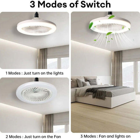 Mini-ventilatore-lampada-led-E27-dimmerabile-3-COLORI-LUCE-30W-con-telecomando-26cm