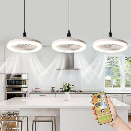 Mini-ventilatore-lampada-led-E27-dimmerabile-3-COLORI-LUCE-30W-con-telecomando-26cm