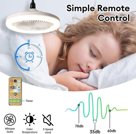 Mini-ventilatore-lampada-led-E27-dimmerabile-3-COLORI-LUCE-30W-con-telecomando-26cm