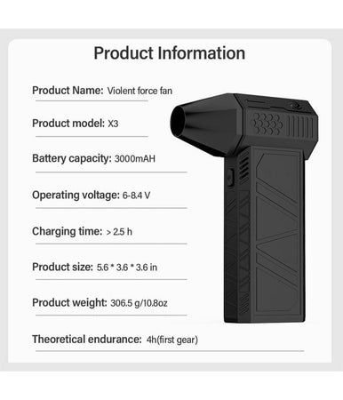 Mini Ventilatore Portatile A Batterie Ricaricabile Potente Super Getto Di Aria