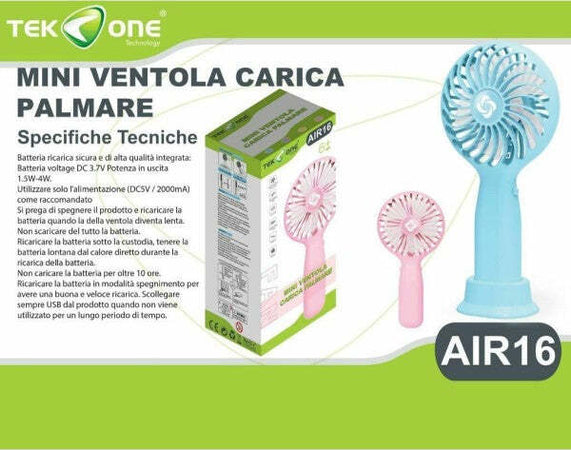 Mini-Ventilatore-Tekone-Air16-Portatile-Ventole-Carica-Palmare
