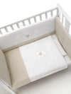 Lettino Co-Sleeping Erbesi MINI Molly Bianco Tortora + Rivestimento Tessile