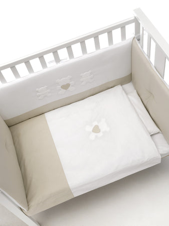 Lettino Co-Sleeping Erbesi MINI Molly Bianco Tortora + Rivestimento Tessile