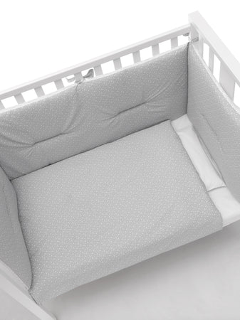 Lettino Coo Sleeping Erbesi Mini Stelline Bianco Grigio + Completo Tessile