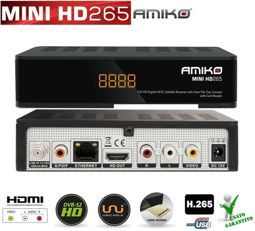 Amiko Mini HD265 DVB-S2 FULL HD Ricondizionato