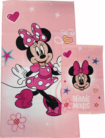 Minni-Set-2-Asciugamani-Bagno-Ufficiali-Disney-Asciugmano-Viso-+-Asciugamano-Ospite