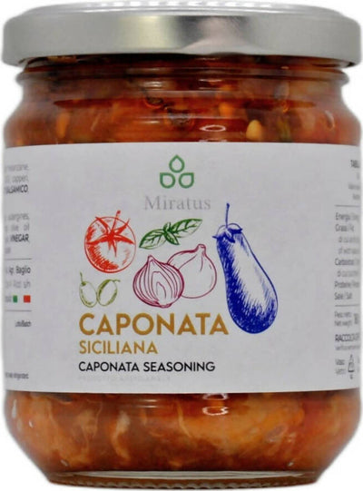 Miratus Caponata Siciliana In Vasetto 280 G Per Antipasti E Contorni Alimentari e cura della casa/Cibi in scatola e conserve/Condimenti/Condimenti a base di verdura Miratus - Salemi, Commerciovirtuoso.it