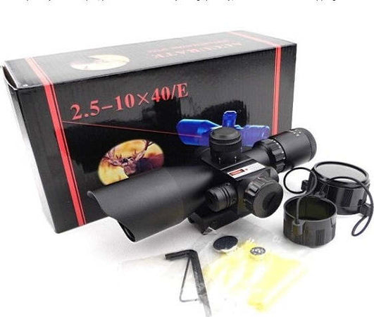 MIRINO OTTICO PRECISIONE PER FUCILE CARABINA RETICOLO ILLUMINATO 2.5-10x40 LASER Sport e tempo libero/Sport/Softair/Mirini Trade Shop italia - Napoli, Commerciovirtuoso.it