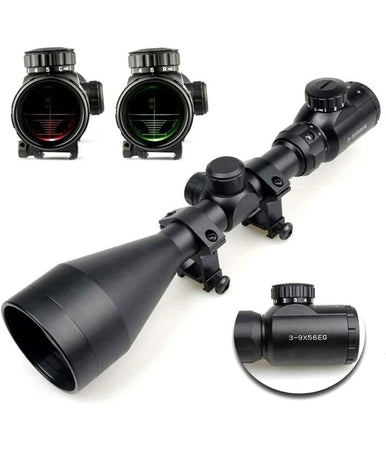 Mirino Ottico Di Precisione Per Fucile Carabina Con Reticolo Illuminato 3-9x56eg