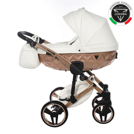 Trio Junama Diamond Mirror Satin V2 3 in 1 Pelle Edition Champagne Satinato e Bianco