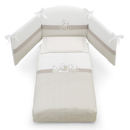 Completo Piumone Erbesi Mirtillo Bianco/Tortora