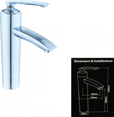 Miscelatore 52325 Acciaio Bagno Lavabo Lavandino Vasca Monocomando Rubinetteria Rubinetti Bagno Trade Shop italia - Napoli, Commerciovirtuoso.it