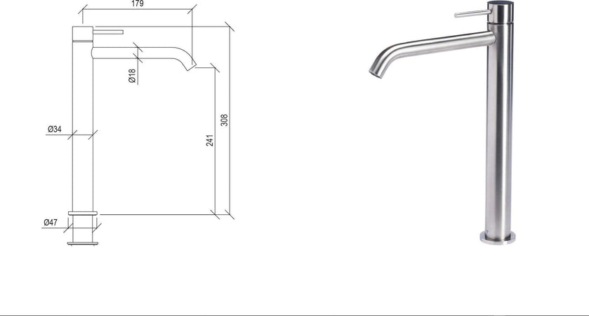 Miscelatore-alto-30-cm-per-lavabo-con-bocca-lunga-18-cm-in-acciaio-inox-316L-di-Tubico-Tevere