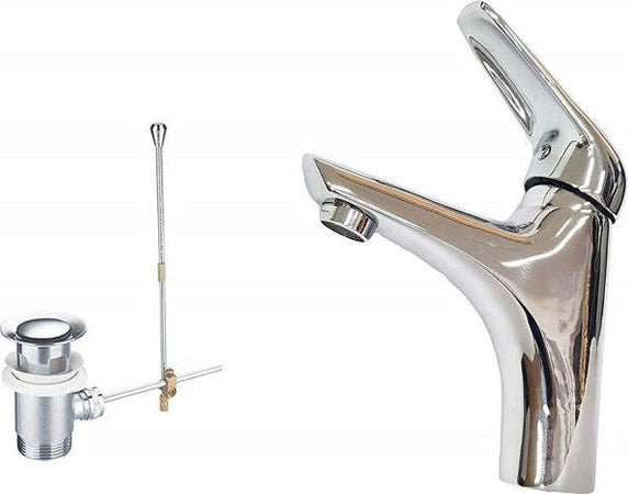 Miscelatore-Bagno-Lavandino--52970-Piletta-Scarico-Filtro-Fisso-Doppio-Foro