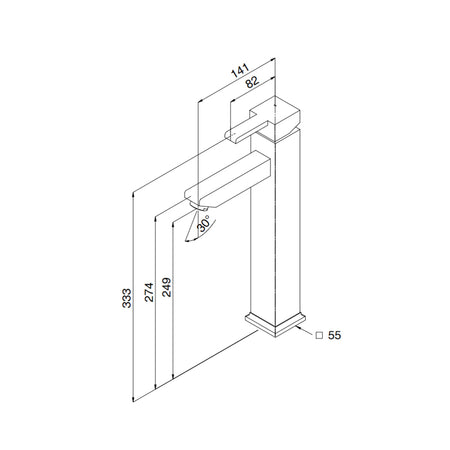 Miscelatore bagno Quadra lavabo alto cromato