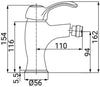 Miscelatore bidet bronzato vecchio ottone