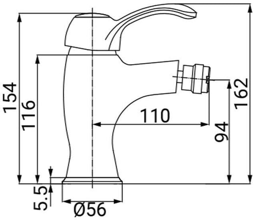 Miscelatore bidet bronzato vecchio ottone