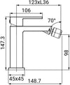 Miscelatore bidet squadrato completo