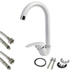 Miscelatore Canna Alta Bianco  52942 Doppio Foro Monocomando Rubinetteria