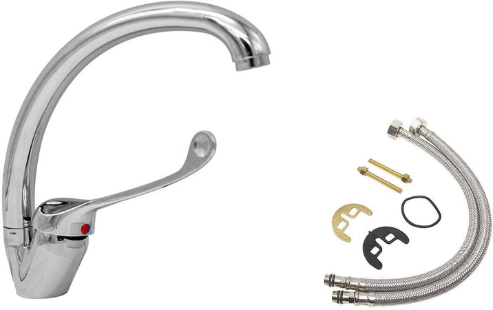 Miscelatore canna alta con leva clinica, canna girevole
