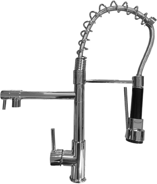 Miscelatore Cucina Alta Pressione Rubinetto con Doccetta Estraibile Monocomando Ottone Cromo