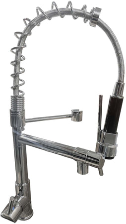 Miscelatore Cucina Alta Pressione Rubinetto con Doccetta Estraibile Monocomando Ottone Cromo