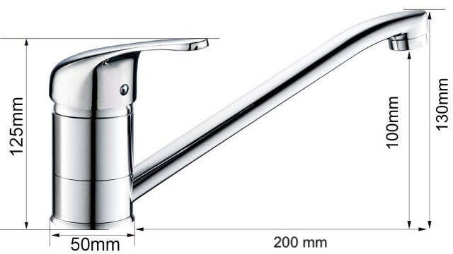 Miscelatore Cucina In Ottone Cromato Pesante Completo