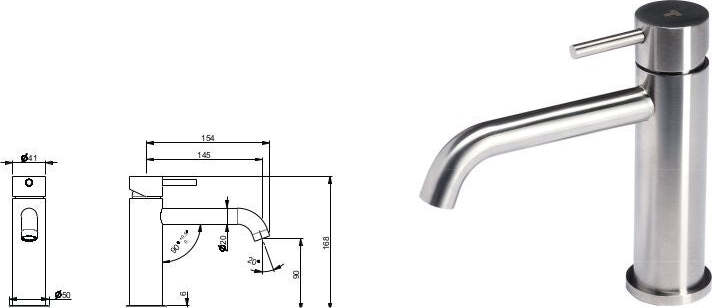 Miscelatore-in-acciaio-inox-per-lavabo-senza-scarico-di-Tubico-Nilo