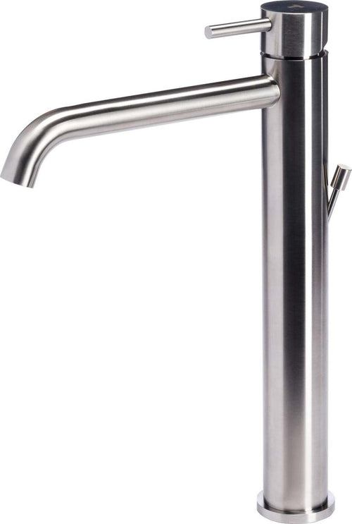 Miscelatore-in-acciaio-inox-versione-alta-per-lavabo-con-scarico-di-Tubico-Nilo