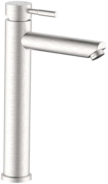 Miscelatore lavabo alto in acciaio inox