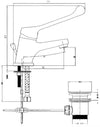 Miscelatore lavabo con leva clinica completo