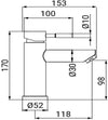 Miscelatore lavabo in acciaio inox satinato tondo