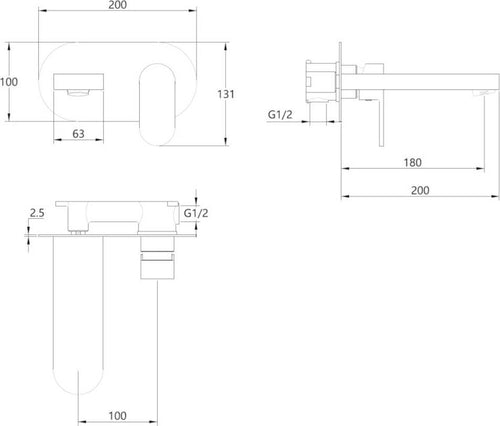 Miscelatore-Lavabo-Parete-Oceania-ad-Incasso-Ottone-Colore-Nickel-Spazzolato