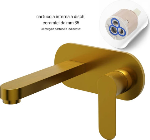 Miscelatore-Lavabo-Parete-Oceania-ad-Incasso-Ottone-Colore-Oro-Satinato