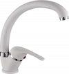 Miscelatore-Lavello-Canna-Bassa-Bianco-Lavandino-Cucina-Doppio-Foro-Monocomando